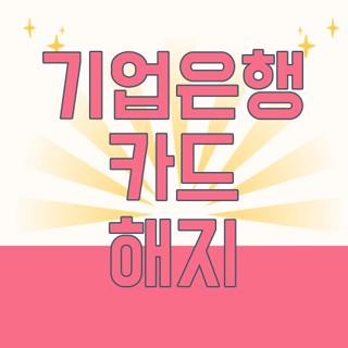 기업은행 카드 해지
