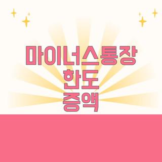 마이너스통장 한도 증액