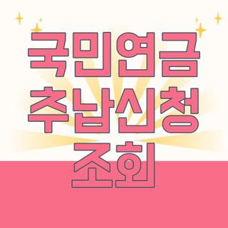 국민연금 추납신청 조회