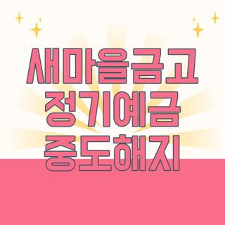 새마을금고 정기예금 중도해지