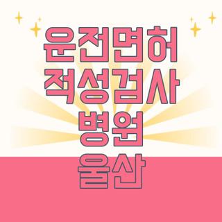 운전면허 적성검사 병원 울산