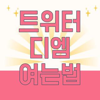 트위터 디엠 여는법