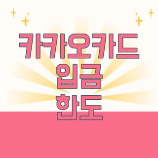 카카오카드 입금 한도