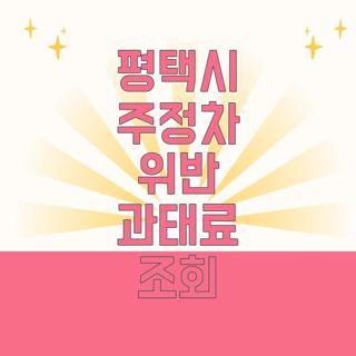 평택시 주정차 위반 과태료 조회