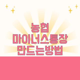 농협 마이너스통장 만드는방법